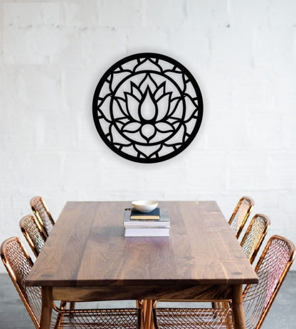 Decor perete Personalizabil Floare Lotus Mandala HHH426 din lemn