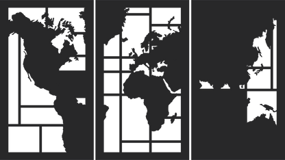 Decor perete Personalizabil Harta Lumii din lemn