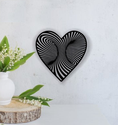 Decor perete Personalizabil Inima 3D HHH178 din lemn
