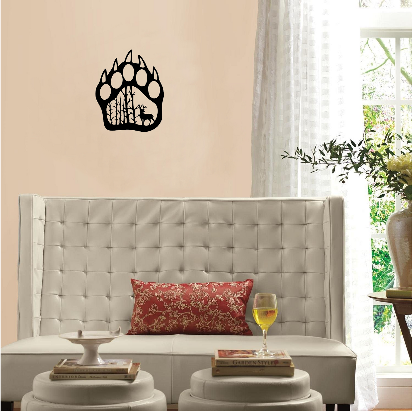 Decor perete Laba de Urs cu Cerb HH705 din lemn
