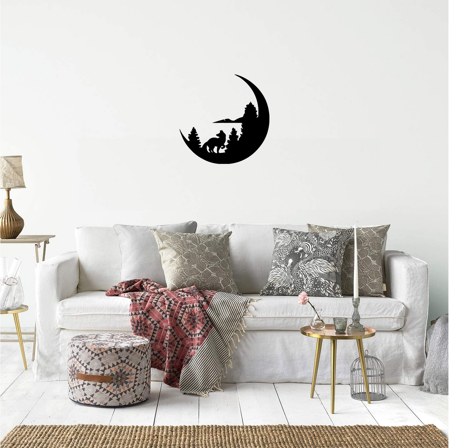 Decor perete Lup si Luna HH695 din lemn