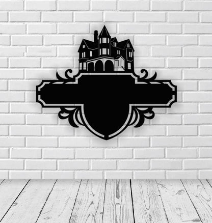 Decor perete Personalizabil Pancarta Adresa Casa HHH440 din lemn