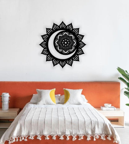 Decor perete Personalizabil Soare Mandala HHH670 din lemn