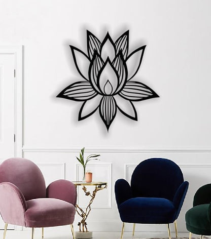 Decor perete Personalizabil Floare Lotus HHH86 din lemn