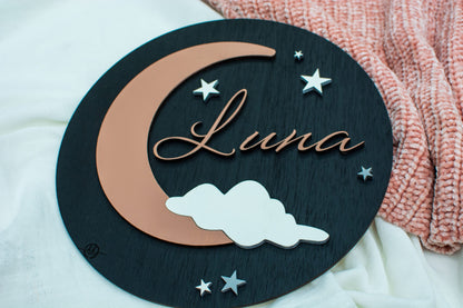 Decor Personalizabil, HandyHands, cu Nume din lemn Luna 36 cm
