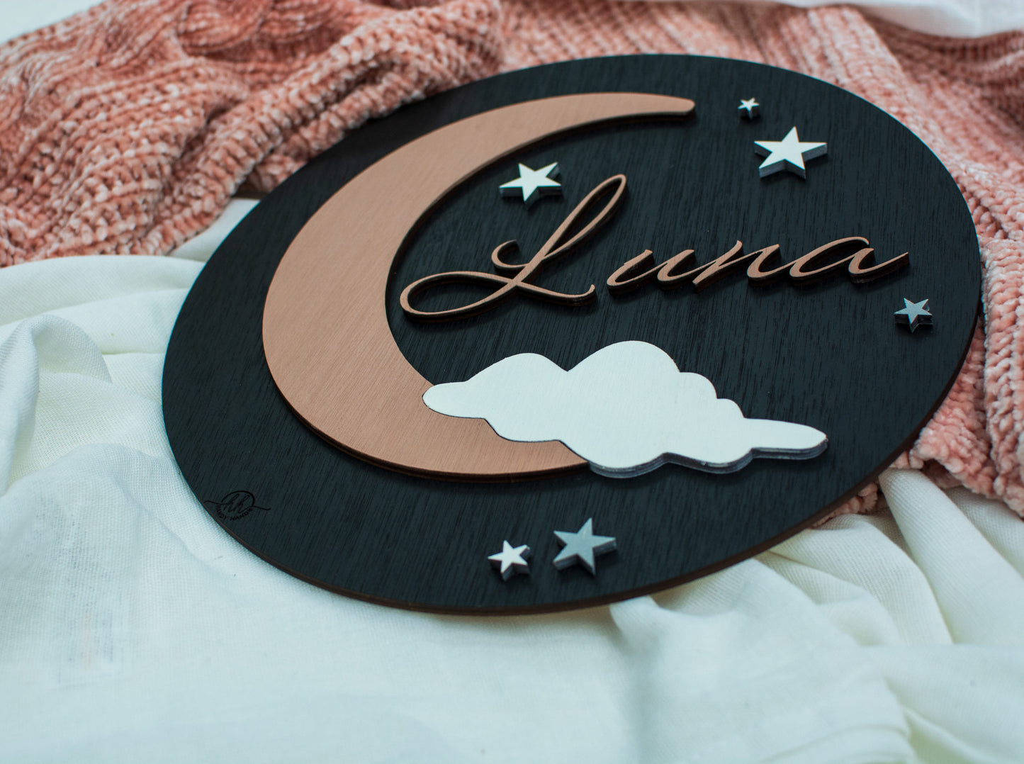 Decor Personalizabil, HandyHands, cu Nume din lemn Luna 36 cm