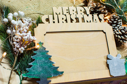 Rama foto de Craciun HH876 Personalizata din lemn Merry Christmas