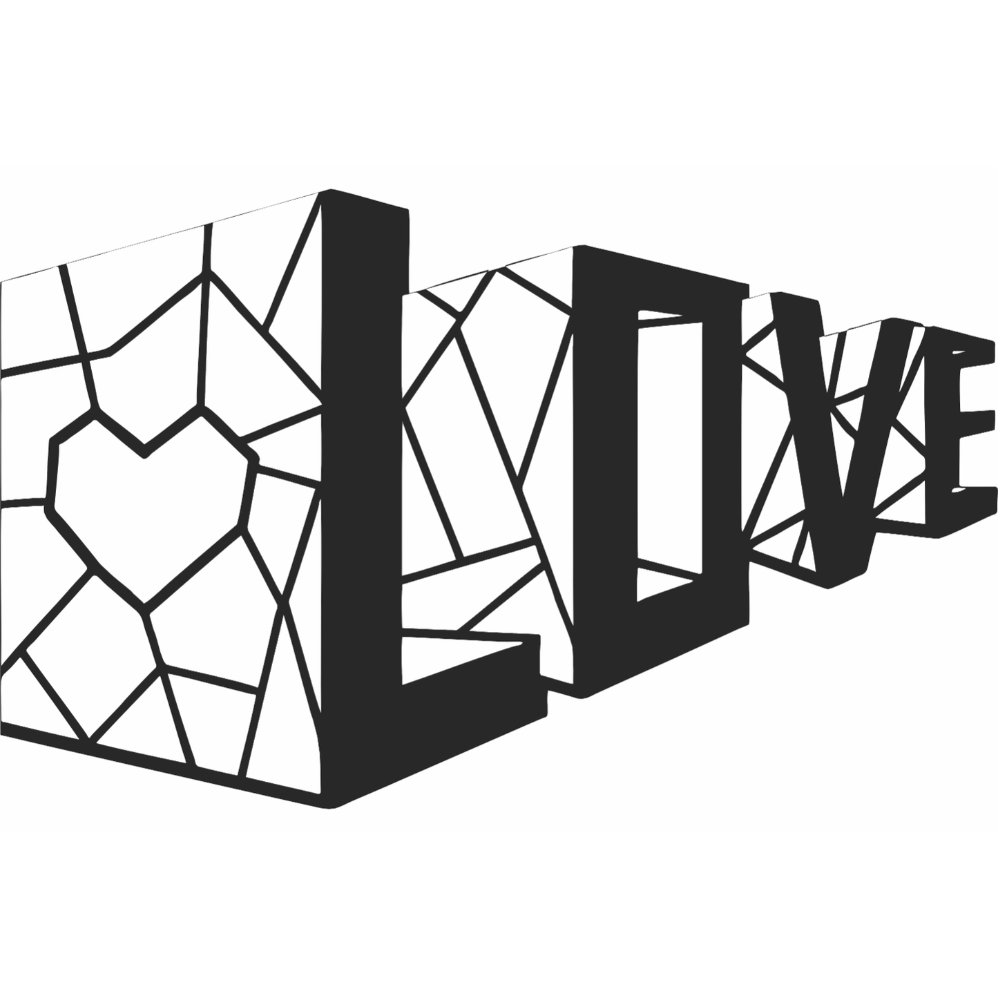 Decor Personalizabil Geometric perete Love din lemn