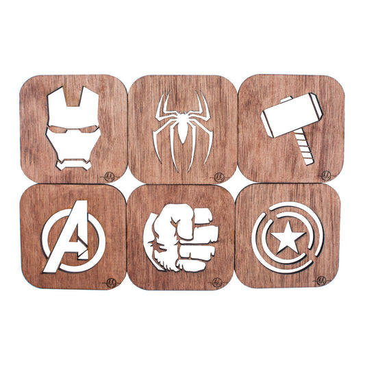 Set suporturi Personalizabil pentru pahare Avengers 9 cm x 9 cm